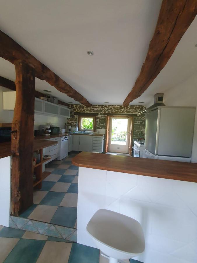 Maison En Pierre Dans Son Nid De Verdure Roz-Landrieux Bagian luar foto